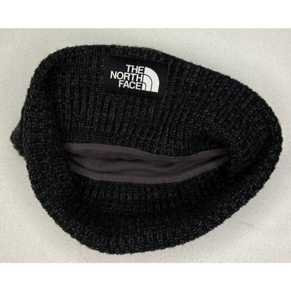 The North face Black Grey Speckled Beanie, Fleece Lined, Unisex, One Size - Picture 4 of 5